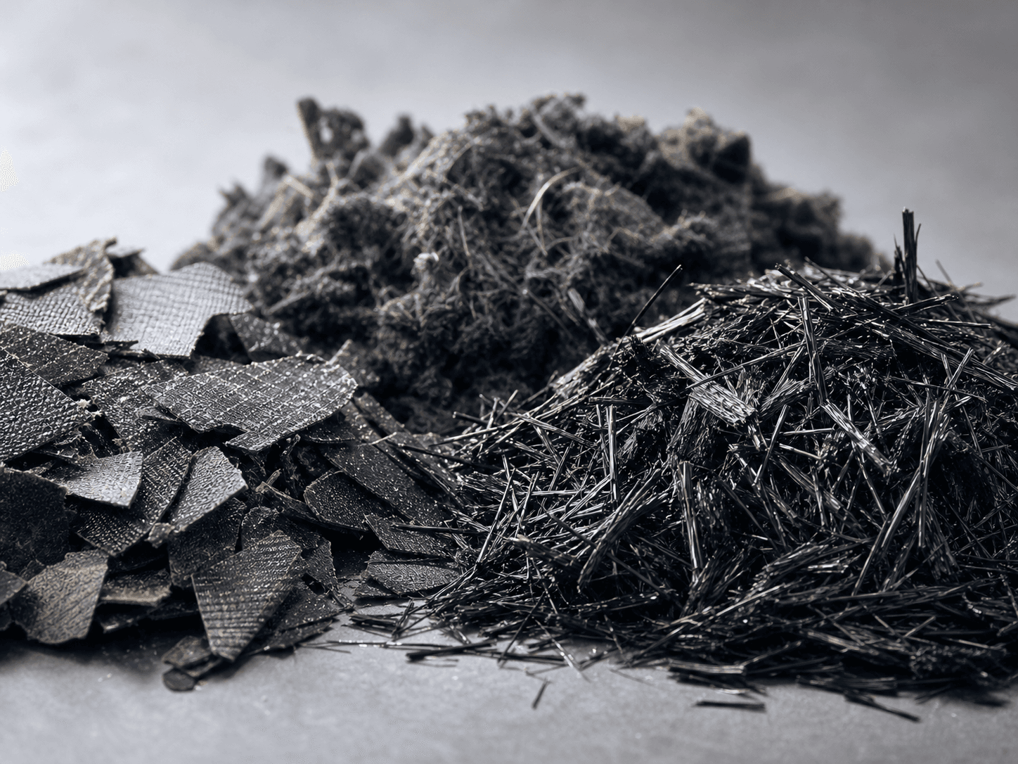 Recovered carbon fibre and recycled composite material detail